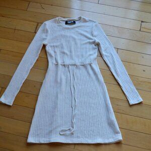 Reformation knitted long sleeve strawstring mini dress Size XS